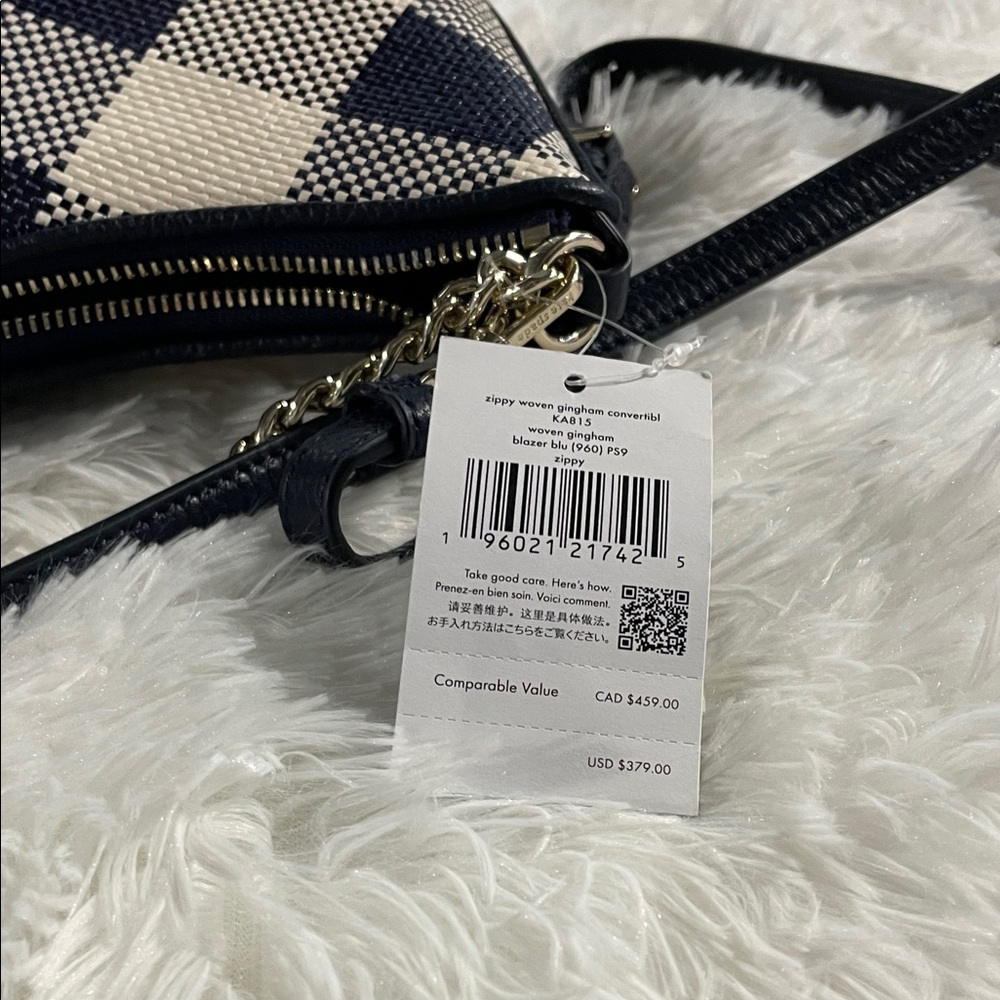 Kate Spade black and cream checkered purse - Picture 9 of 10